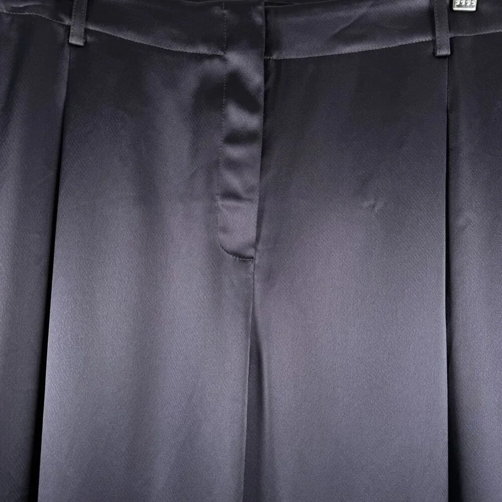 Lafayette 148 Satin Pants Womens‎ Size 16W Blue Acetate Blend NWT PT-2707